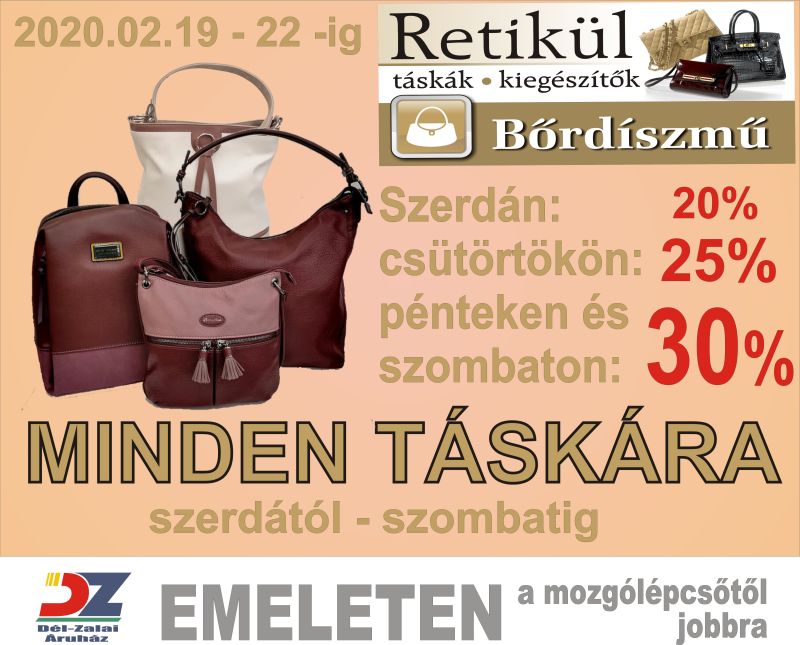 Retikül, táska akció... Retikül, táska akció...